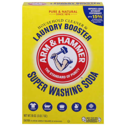 Arm & Hammer Household Cleaner & Laundry Booster, Super Washing Soda