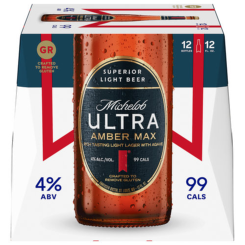 Michelob Ultra Beer, Lager, Light, Amber Max