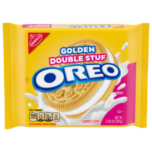 OREO OREO Double Stuf Golden Sandwich Cookies, 14.03 oz