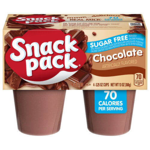 Snack Pack Pudding, Sugar Free, Chocolate