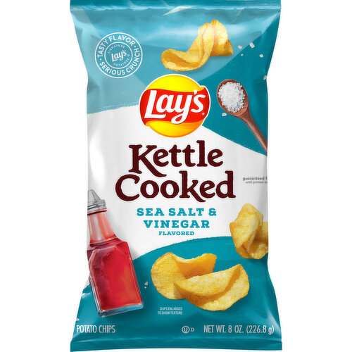 Lay's Potato Chips, Sea Salt & Vinegar Flavored, Kettle Cooked