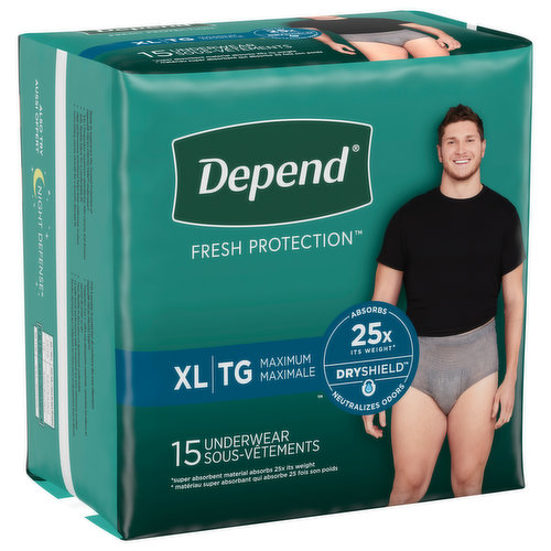 Depend Underwear, Maximum, XL - Brookshire's