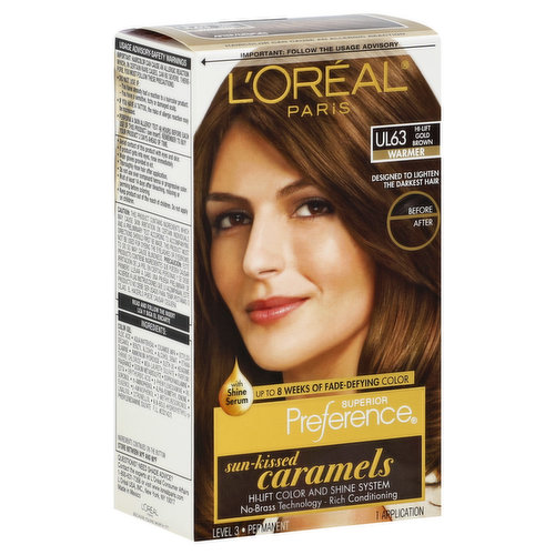 Superior Preference Permanent Haircolor, with Shine Serum, Warmer, Hi-Lift Gold Brown UL63