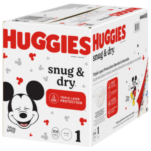 Huggies Disney Snug & Dry Disney Size 1 Diapers 8-14 lbs