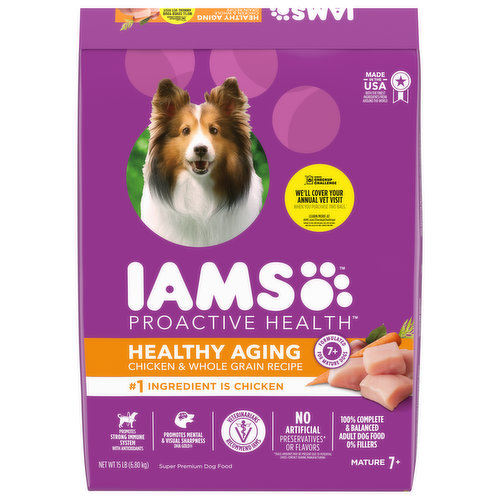 IAMS Dog Food, Healthy Aging, Chicken & Whole Grain Recipe, Mature 7+