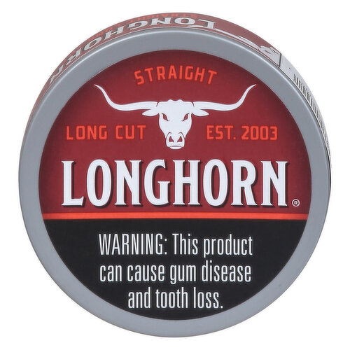 LongHorn Moist Snuff, Straight, Long Cut