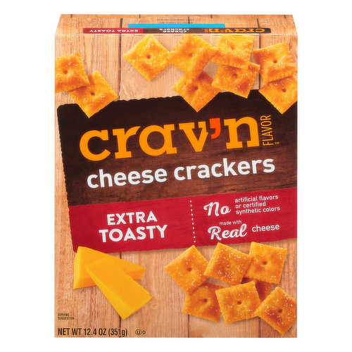 Crav'n Flavor Cheese Crackers, Extra Toasty