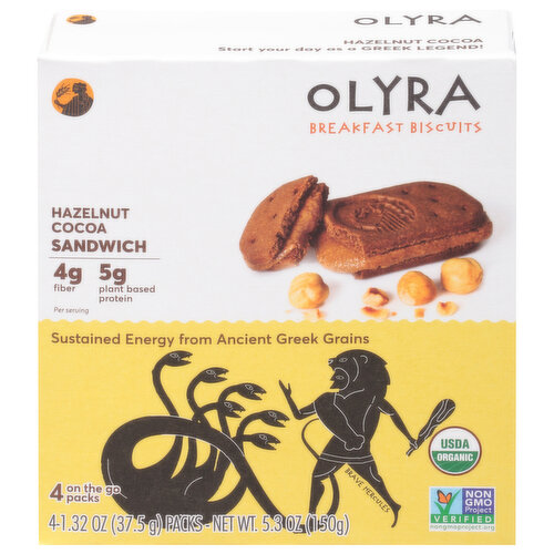 Olyra Breakfast Biscuits, Hazelnut Cocoa Sandwich