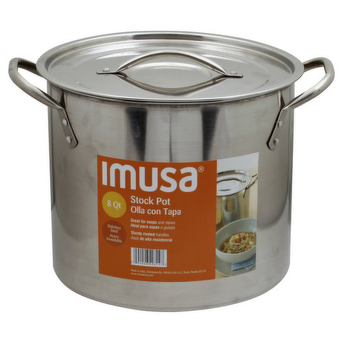 Imusa Stock Pot, Enamel, 4 Quart