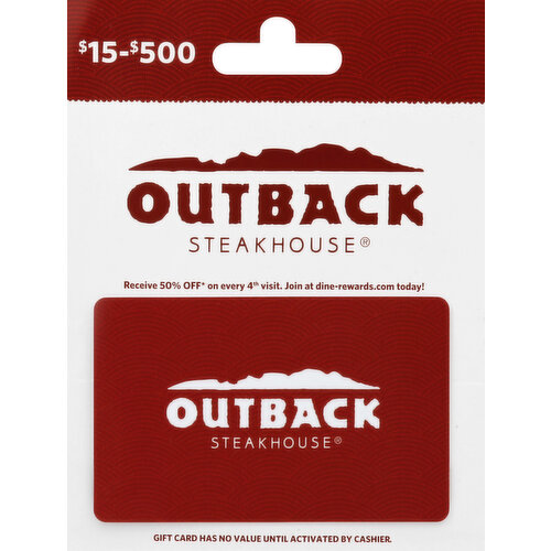 Outback Gift Card, $15 to $500