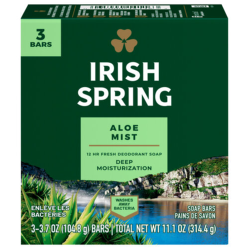 Irish Spring Soap Bar, Aloe Mist