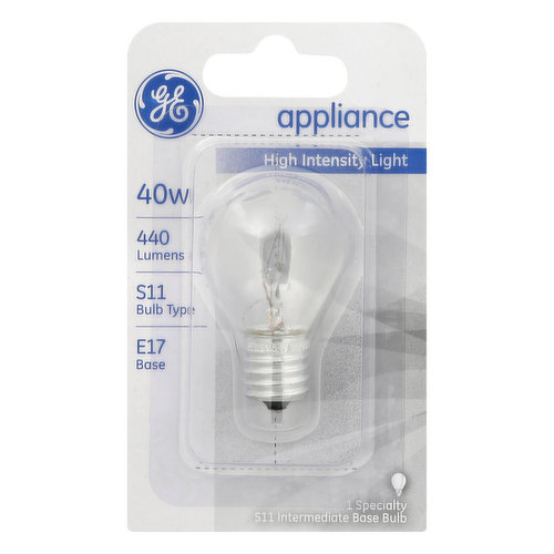 GE Light Bulb, High Intensity Light, Appliance, 40 Watts
