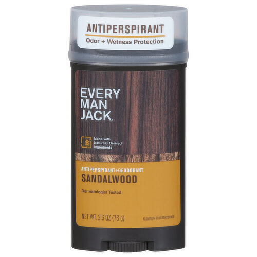 Every Man Jack Antiperspirant+Deodorant, Sandalwood