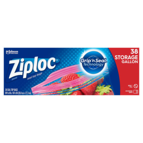 Ziploc® Brand Freezer Bags with Grip 'n Seal Technology, Quart, 38