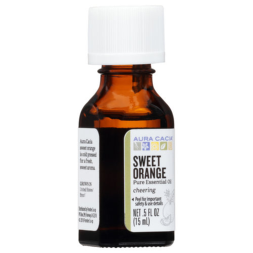 Aura Cacia Pure Essential Oil, Sweet Orange, Cheering