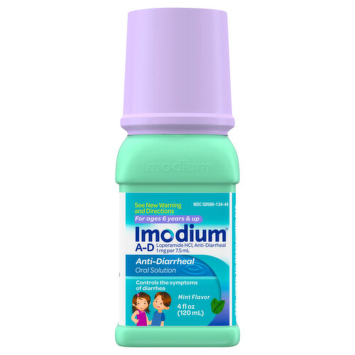 Imodium Anti-Diarrheal, A-D, Oral Solution, Mint Flavor