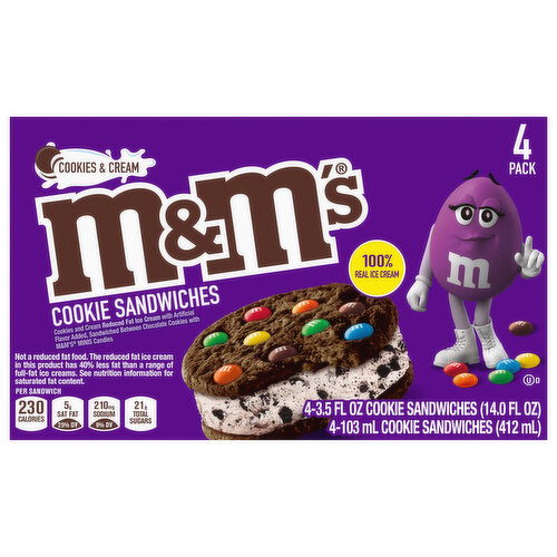 M&M'S Fun Cups Vanilla Ice Cream & Chocolate Swirl, 10 Count
