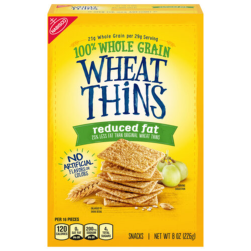 WHEAT THINS Wheat Thins Reduced Fat Whole Grain Wheat Crackers, 8 oz