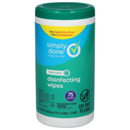 Simply Done Wipes, Disinfecting, Fresh Scent