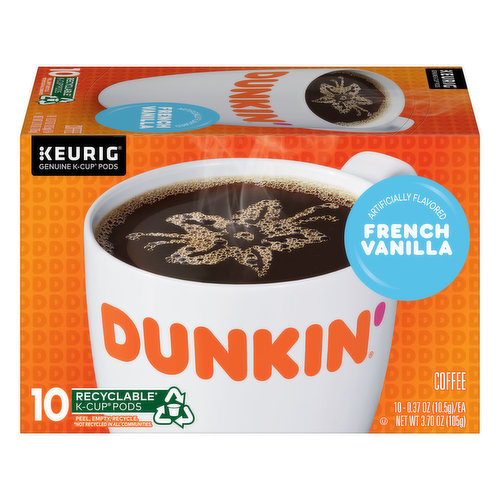 Dunkin Coffee, French Vanilla, K-Cup Pods