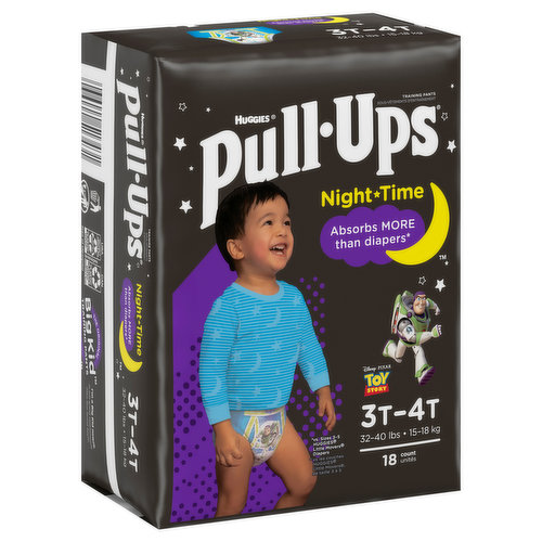 Pull-Ups Boys Night-Time Potty Training Pants, Training Underwear, 3T-4T