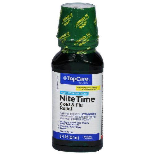 TopCare Cold & Flu Relief, NiteTime, Multi-Symptom Relief, Original Flavor