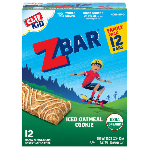 Clif Kid Energy Snack Bars, Iced Oatmeal Cookie, Family Pack