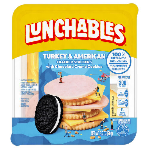 Lunchables Cracker Stackers, with Chocolate Creme Cookies, Turkey & American