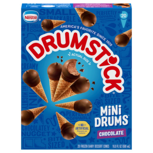 Nestle Frozen Dairy Dessert Cones, Chocolate, Mini