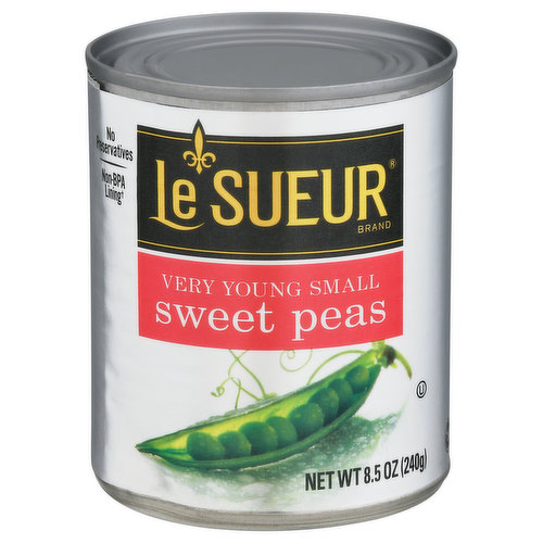 No preservatives. For over 100 years, we've been cultivating our small, tender peas in the fertile soil of the Minnesota River Valley. Our passion and pride for what we grow has made the Le Sueur name synonymous with unsurpassed quality and flavor. Taste for yourself why so many have come to love the sweetest, most delicate peas in the world. Non-BPA lining (Can lining produced without the intentional addition of BPA).