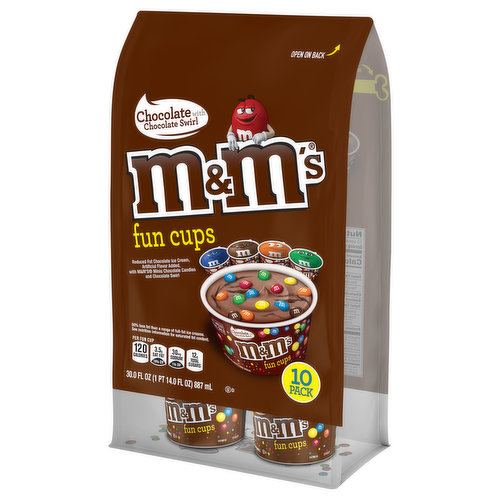 Save on M&M's Fun Cups Vanilla Ice Cream with Chocolate Swirl - 10