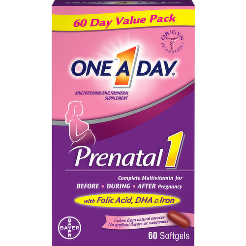 One A Day Multivitamin, Prenatal 1, Value Pack, Softgels