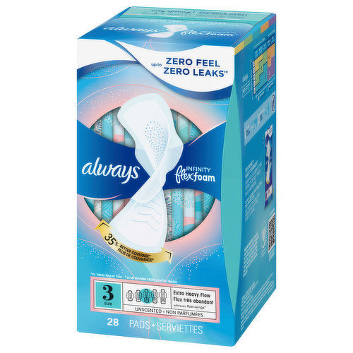 Always Pads, Flexi-Wings, Extra Heavy Flow, Unscented, Size 3 - Spring  Market