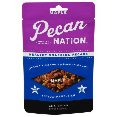 Pecan Nation Healthy Snacking Pecans, Maple