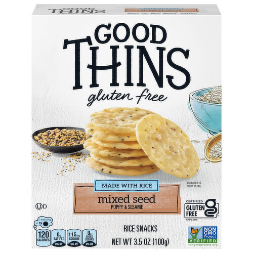 Good Thins Rice Snacks, Gluten Free, Mixed Seed