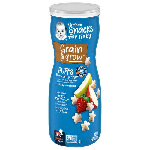 Puffs, Strawberry Apple, Grain & Grow