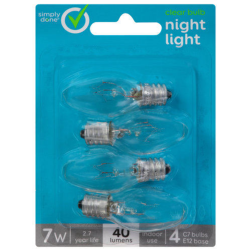 Brightness Quantity: 15 lumens. Energy Info: 4 Watts.. Bulb Info: Indoor. Screw. E12. Bulb Life: 2.7 years