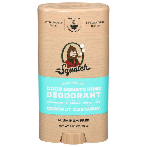 Dr. Squatch Deodorant, Natural, Coconut Castaway, Men's