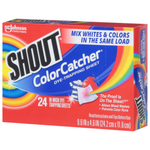 Shout ColorCatcher Dye-Trapping Sheet, In-Wash, Value Pack - 72 sheets