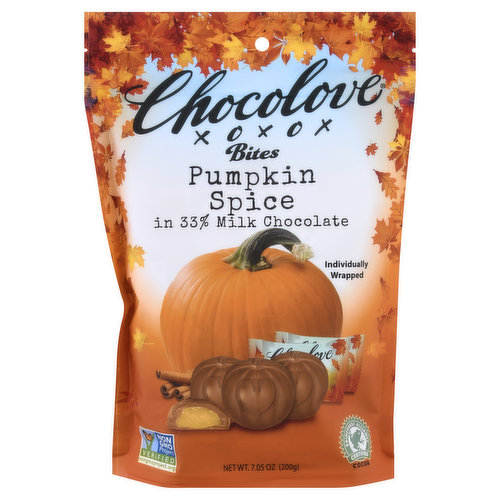 Chocolove Bites, Pumpkin Spice in 33% Milk Chocolate