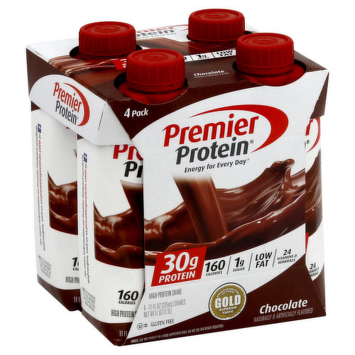 Premier Protein High Protein Shake, Chocolate, 4 Pack