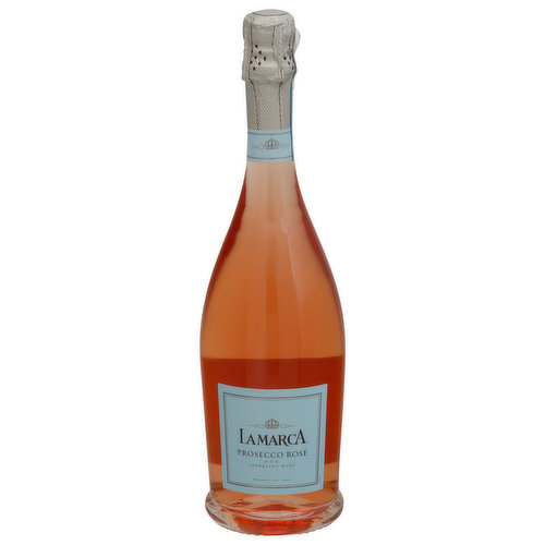 D. O. C. Sparkling wine. Crafted in the heart of Italy, La Marca Prosecco Rose sparkles with lively effervescence. A bouquet of aromas includes white flowers, pear and peach with notes of fresh strawberry and cherry. Extra dry.