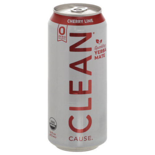 Clean Cause Yerba Mate, Cherry Lime, Sparkling