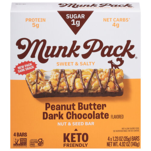 Munk Pack Nut & Seed Bar, Keto, Peanut Butter Dark Chocolate