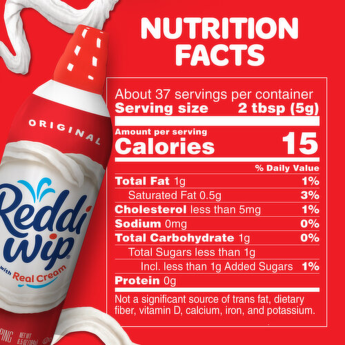 Reddi Wip Original Whipped Topping Made with Real Cream - 6.5 Ounce
