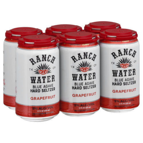 Hard seltzer with natural flavors. Gluten free. Original Texas recipe. TX Co. Made with 100% blue agave & cane sugar + seltzer water + grapefruit juice & natural flavors. Recycled & recyclable. 100% rHDPE. 5% alc/vol. 10 Product of Mexico.