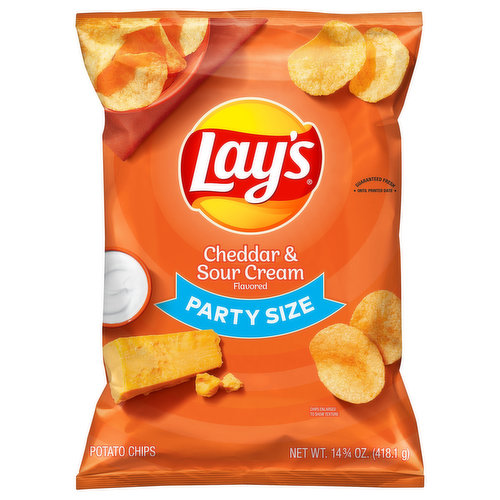 Lay's Potato Chips, Cheddar & Sour Cream Flavored, Party Size