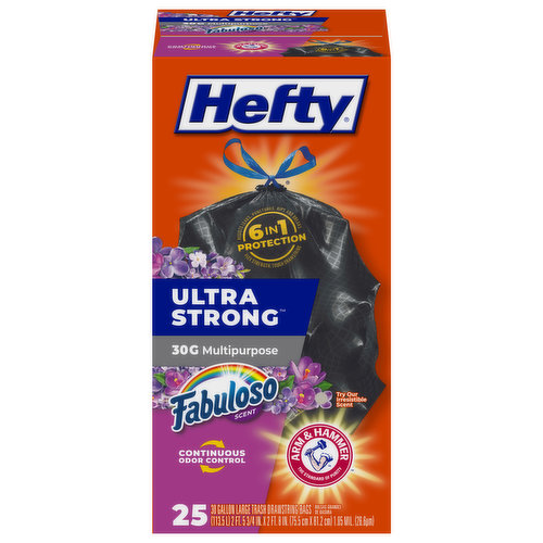 Hefty Ultra Strong Tall Kitchen Trash Bags, Lavender & Sweet Vanilla Scent, 13 Gallon, 80 Count