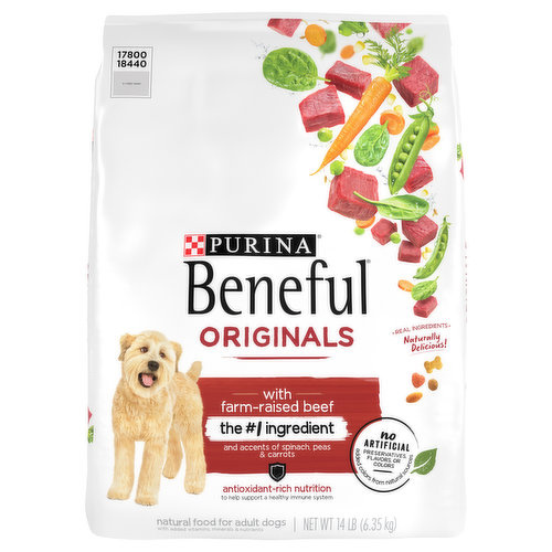 Beneful Food for Dogs, with Farm-Raised Beef, Originals, Adult