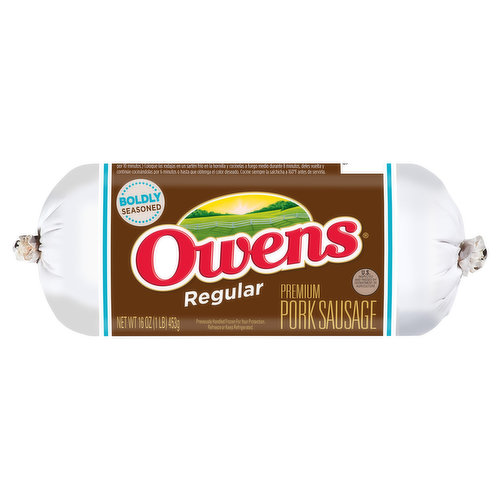 Owens Pork Sausage, Premium, Regular